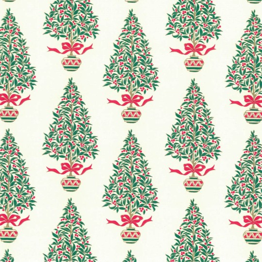 Red and Green Tree Christmas Print Paper ~ Rossi Italy